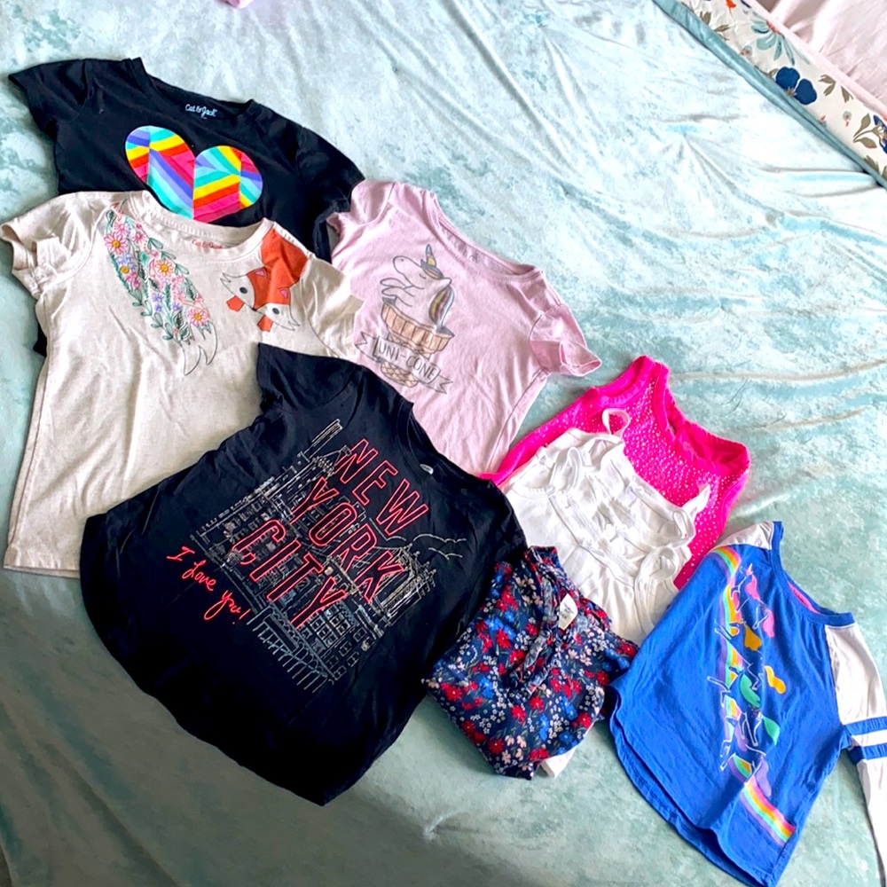 10 - Girls shirts & tank tops size S (size 6-6x)